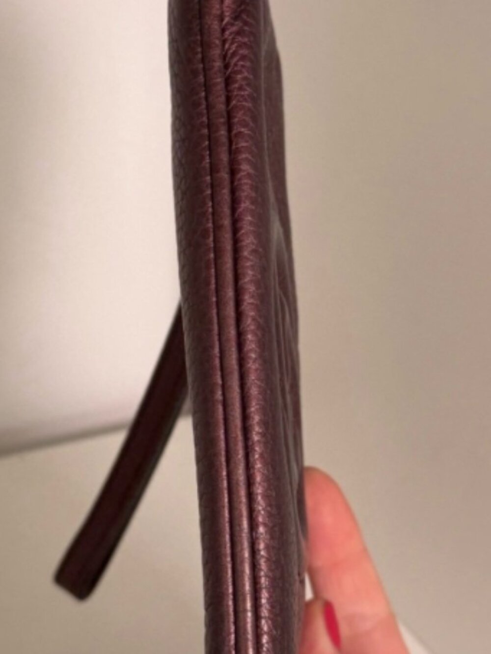 Gucci Soho Wristlet Clutch Burgundy Zipper Strap Pouch - Picture 4 of 7
